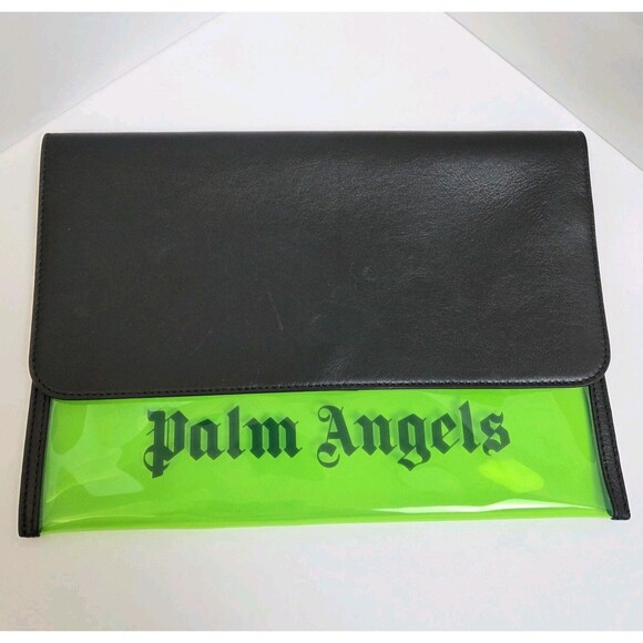 RARE Palm Angels Alien Flap Pouch Green Black 11x8 in MSRP $510 - Picture 1 of 11